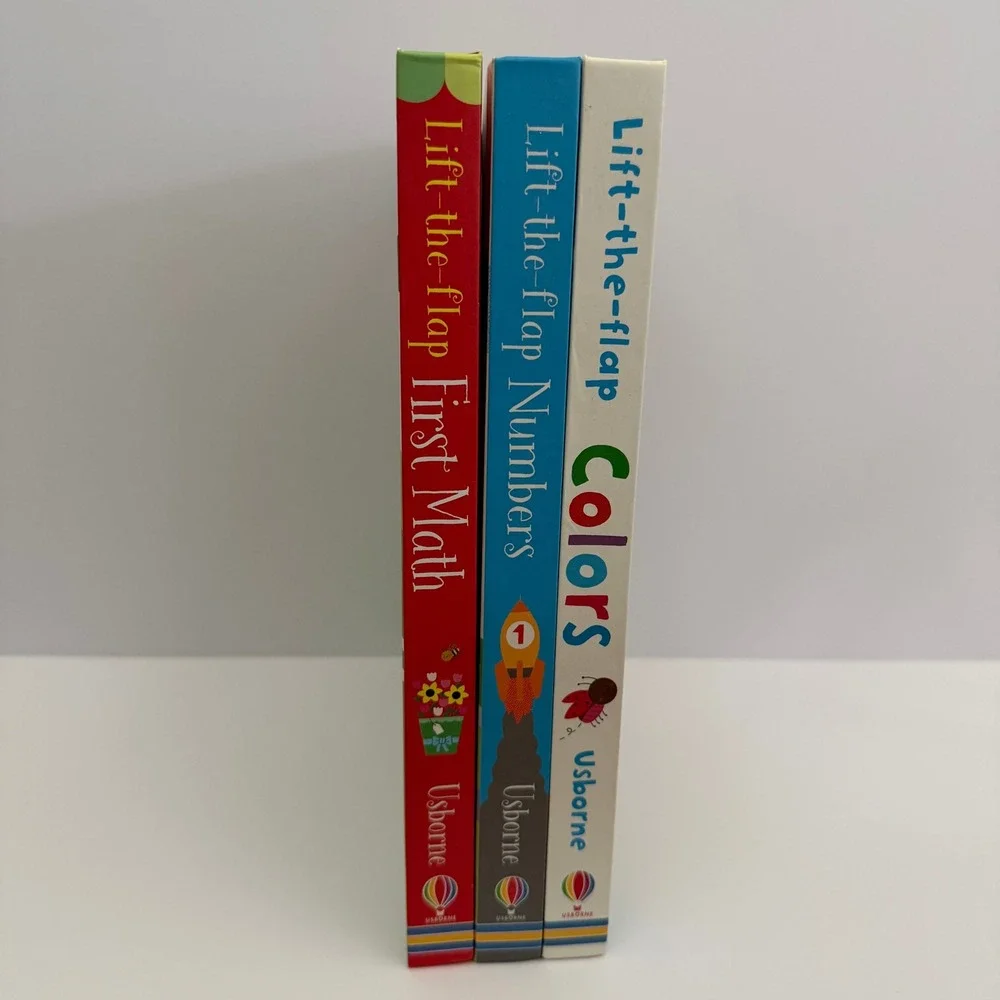 Usborne Lift-the-flap Book Set First Math Colors Numbers